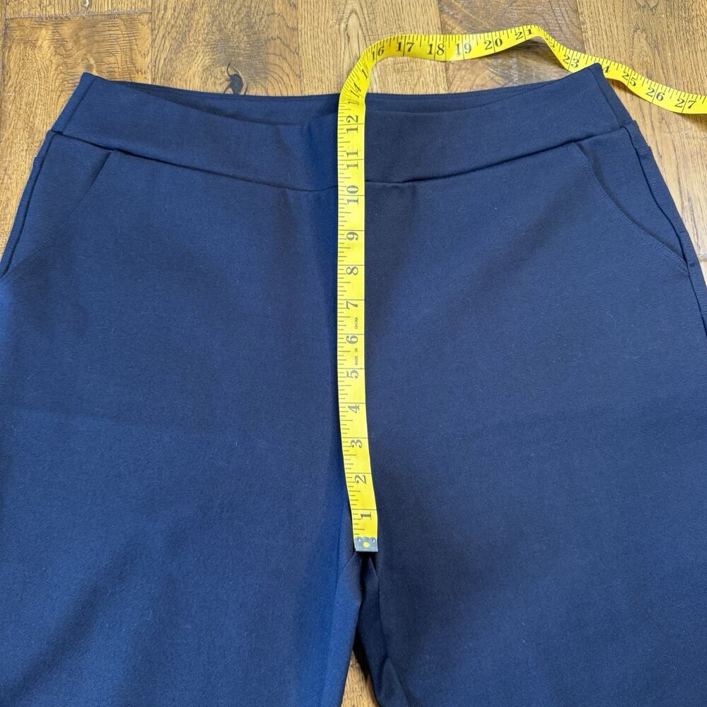 Soft Surroundings Pants Sadie Navy Scalloped Ankle Ponte Pull On Womens L - Picture 4 of 7